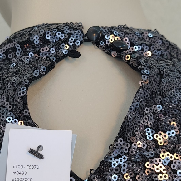 NWT black sequin mock neck long sleeve top 16W - Picture 7 of 7